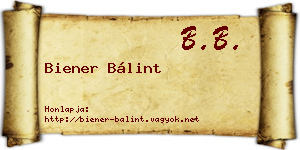 Biener Bálint névjegykártya